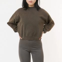 Los Angeles Apparel HF06GD - 14 Oz Pigment Dye Heavy Fleece Cropped Mock Neck Pullover