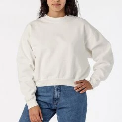 Los Angeles Apparel HF06GD - 14 Oz Garment Dye Heavy Fleece Cropped Mock Neck Pullover