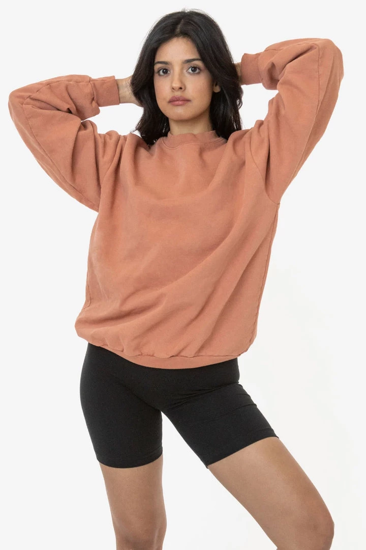 Los Angeles Apparel Women's HF07GD Mix - 14oz. Garment Dye Heavy Fleece Pullover Crewneck Sweatshirt (New & Now) 4 Los Angeles Apparel Women's HF07GD Mix - 14oz. Garment Dye Heavy Fleece Pullover Crewneck Sweatshirt (New & Now)