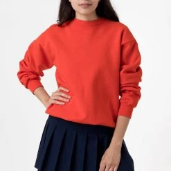 Los Angeles Apparel Women's HF07GD Unisex - 14oz. Garment Dye Heavy Fleece Pullover Crewneck Sweatshirt