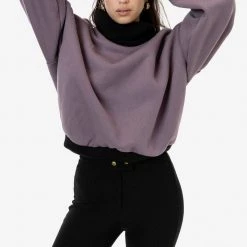 Los Angeles Apparel HF-313 - Heavy Fleece Oversized Turtleneck Sweater With Contrast Rib Women's
