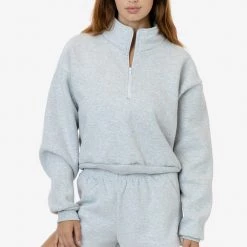 Los Angeles Apparel HFX-326 - Heavy Fleece Cropped Half Zip Pullover