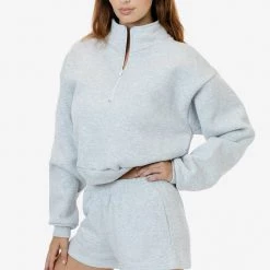 Los Angeles Apparel HFX-326 - Heavy Fleece Cropped Half Zip Pullover
