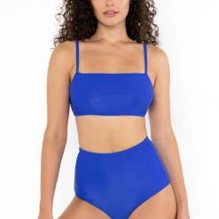 Los Angeles Apparel RRS075 - The Ribbed Minimalist Crop Swim Top
