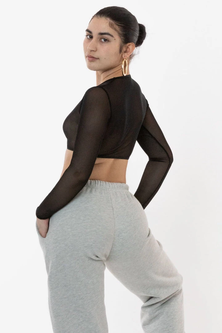 Los Angeles Apparel RNS079 - Micro Mesh Long Sleeve Crop Top Women's 4 Los Angeles Apparel RNS079 - Micro Mesh Long Sleeve Crop Top Women's