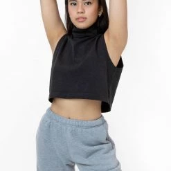 Los Angeles Apparel 18323GD - Garment Dye Sleeveless Turtleneck Crop Top