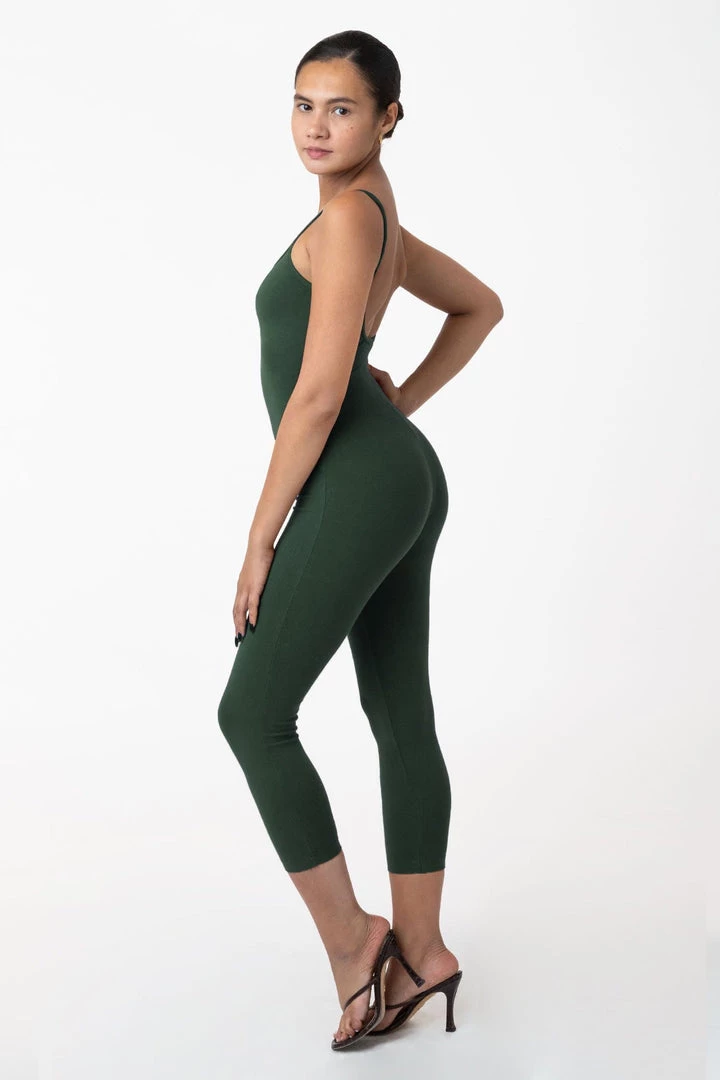 Los Angeles Apparel 83026GD - Garment Dye Cropped Spaghetti Unitard Women's 14 Los Angeles Apparel 83026GD - Garment Dye Cropped Spaghetti Unitard Women's