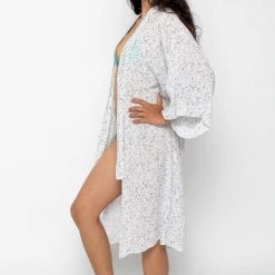 Los Angeles Apparel RPR01 - Printed Rayon Kimono Robe Women's
