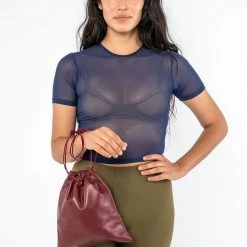 Los Angeles Apparel LMBLTR001 - Lambskin Drawstring Bag Women's 48 Los Angeles Apparel LMBLTR001 - Lambskin Drawstring Bag Women's