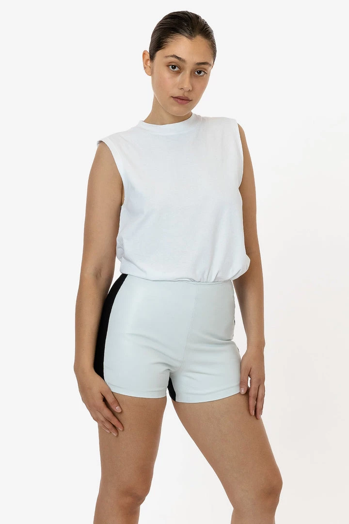 Los Angeles Apparel RLH747 - 2 Tone Leather Ottoman Short Women's 6 Los Angeles Apparel RLH747 - 2 Tone Leather Ottoman Short Women's