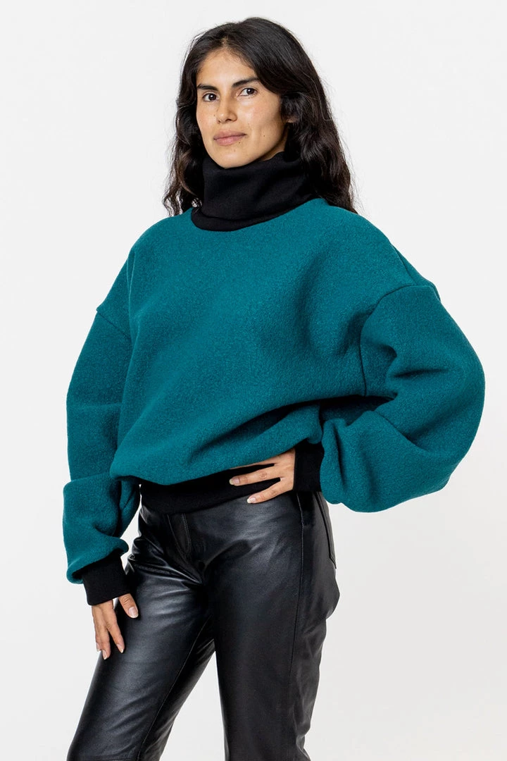Los Angeles Apparel RWHR313 - Wool Turtleneck Sweater With Heavy Cotton Rib 3 Los Angeles Apparel RWHR313 - Wool Turtleneck Sweater With Heavy Cotton Rib