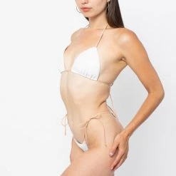 Los Angeles Apparel RLH3437 - Leather Thong Nylon String Bikini Bottom Women's