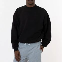 Los Angeles Apparel MWF1047 - 10 Oz. Mid-weight Poly Cotton Fleece Wide Crewneck