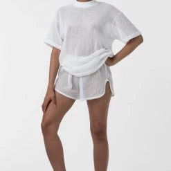 Los Angeles Apparel RIN401 - Cotton Mock Neck Fishnet T-Shirt 16 Los Angeles Apparel RIN401 - Cotton Mock Neck Fishnet T-Shirt