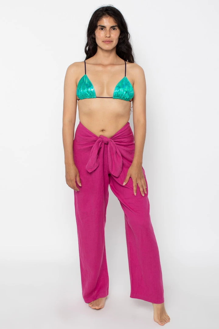 Los Angeles Apparel Women's RLIN325 - Linen Tie Front Pants 4 Los Angeles Apparel Women's RLIN325 - Linen Tie Front Pants