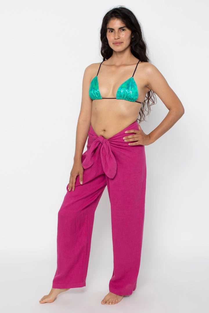 Los Angeles Apparel Women's RLIN325 - Linen Tie Front Pants 10 Los Angeles Apparel Women's RLIN325 - Linen Tie Front Pants