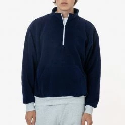 Los Angeles Apparel PF408 Mix - Polar Fleece Half Zip Pullover Men's 22 Los Angeles Apparel PF408 Mix - Polar Fleece Half Zip Pullover Men's