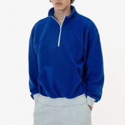 Los Angeles Apparel PF408 Mix - Polar Fleece Half Zip Pullover Men's 18 Los Angeles Apparel PF408 Mix - Polar Fleece Half Zip Pullover Men's