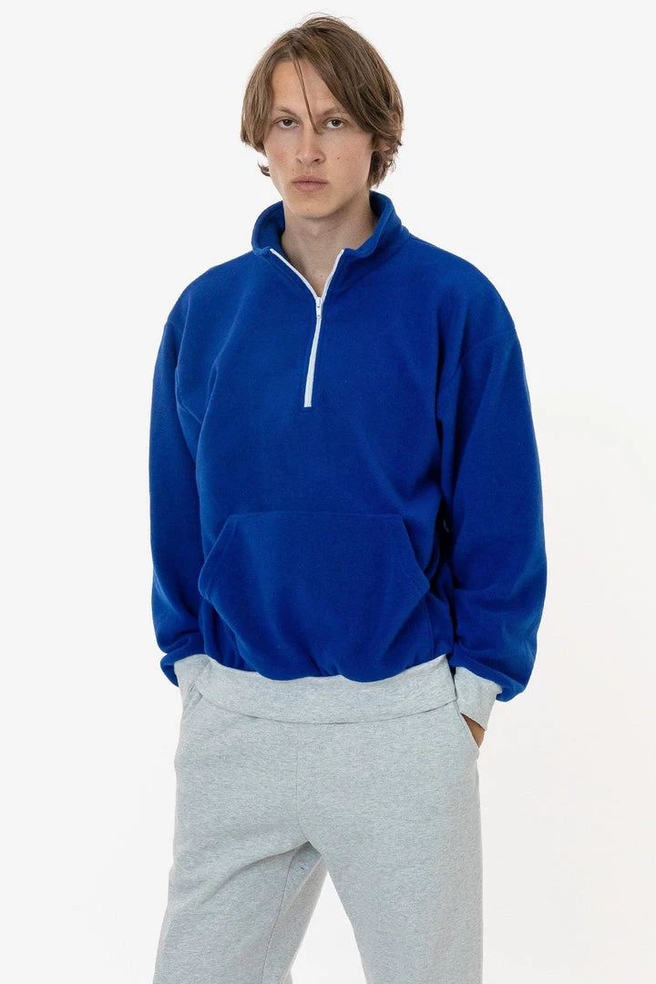 Los Angeles Apparel PF408 Mix - Polar Fleece Half Zip Pullover Men's 8 Los Angeles Apparel PF408 Mix - Polar Fleece Half Zip Pullover Men's