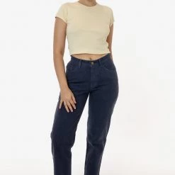 Los Angeles Apparel RBDW01GD - Garment Dye Women's Relaxed Fit Bull Denim Jean (New Colors)