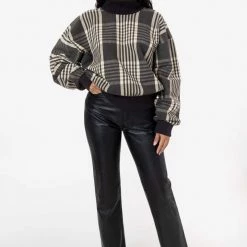 Los Angeles Apparel Women's RCF01 - Flannel Turtleneck Sweater With Heavy Cotton Rib