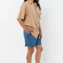 Los Angeles Apparel RCT419GD - Cotton Twill Casual Button Up Shirt Women's