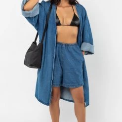 Los Angeles Apparel RDN323 - 10 Oz. Denim Mid-Length Short Women's