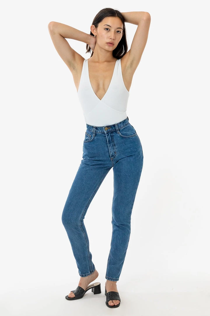 Los Angeles Apparel RDNW701 - High Waisted Tapered Jean Women's 9 Los Angeles Apparel RDNW701 - High Waisted Tapered Jean Women's