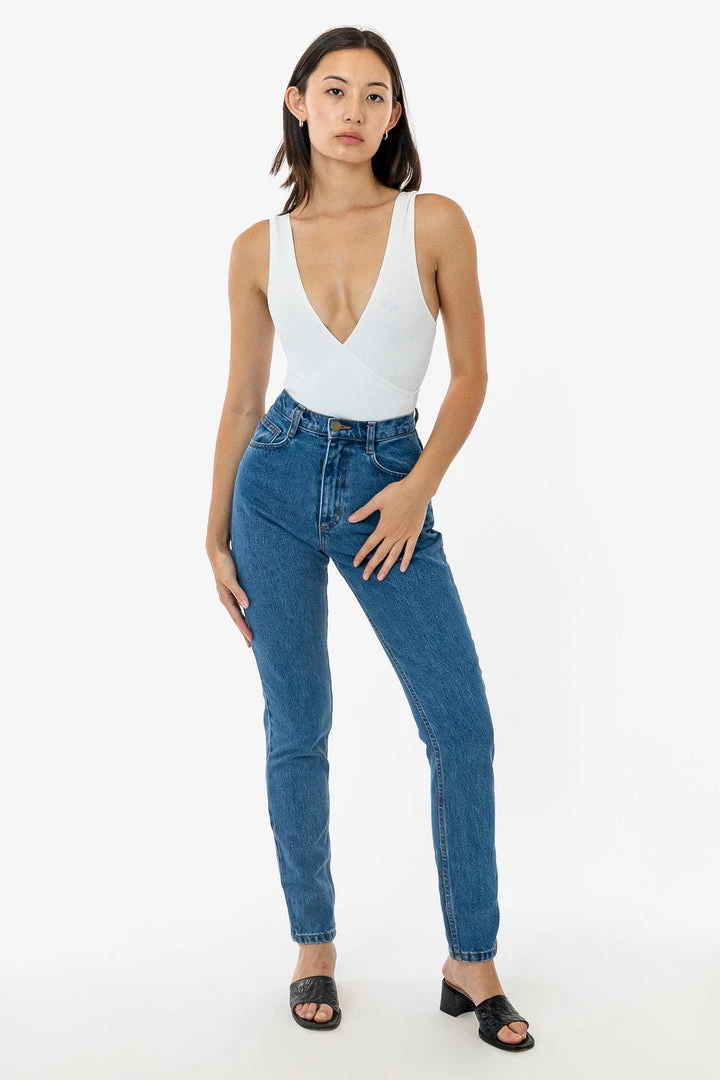 Los Angeles Apparel RDNW701 - High Waisted Tapered Jean Women's 6 Los Angeles Apparel RDNW701 - High Waisted Tapered Jean Women's