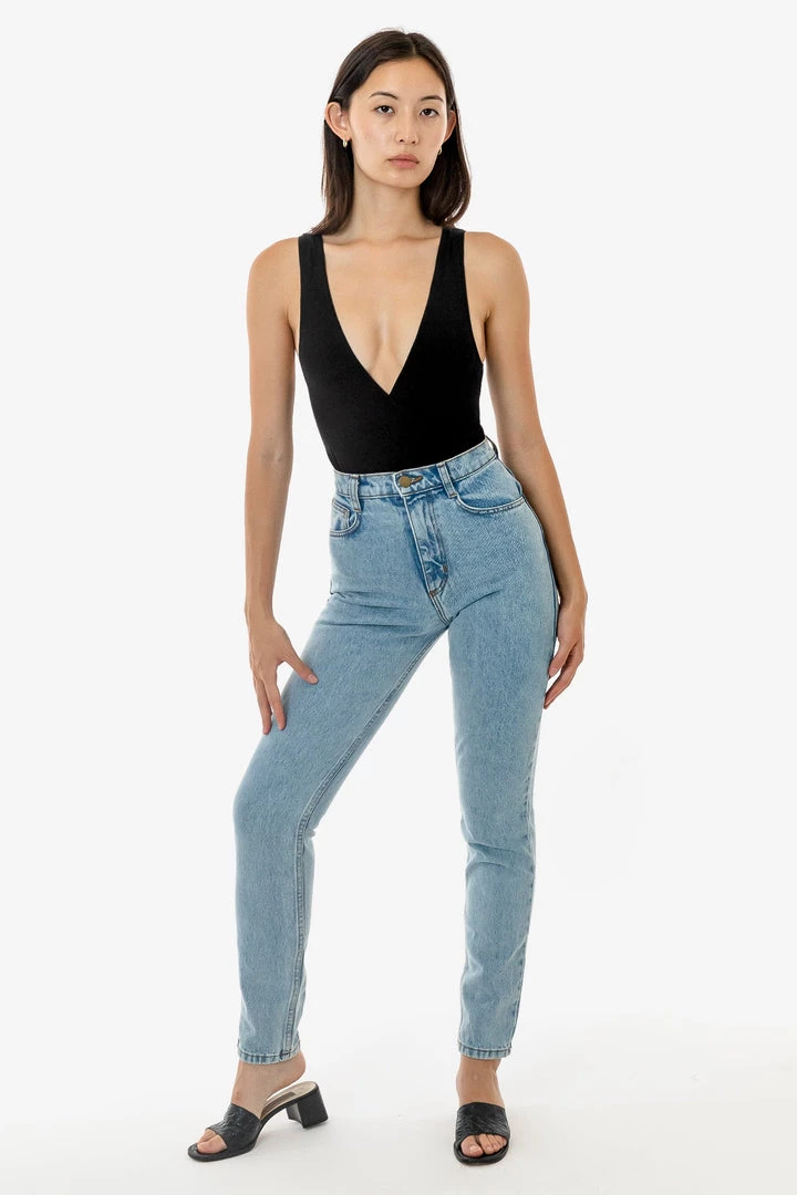 Los Angeles Apparel RDNW701 - High Waisted Tapered Jean Women's 4 Los Angeles Apparel RDNW701 - High Waisted Tapered Jean Women's