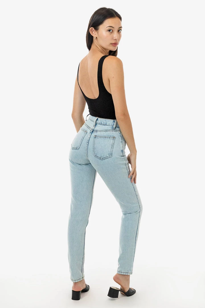 Los Angeles Apparel RDNW701 - High Waisted Tapered Jean Women's 7 Los Angeles Apparel RDNW701 - High Waisted Tapered Jean Women's