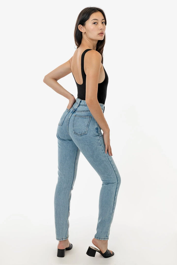 Los Angeles Apparel RDNW701 - High Waisted Tapered Jean Women's 3 Los Angeles Apparel RDNW701 - High Waisted Tapered Jean Women's