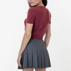 Los Angeles Apparel RFK381 - Cashmere Knit Crop Tee Women's 16 Los Angeles Apparel RFK381 - Cashmere Knit Crop Tee Women's