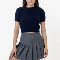 Los Angeles Apparel RFK381 - Cashmere Knit Crop Tee Women's 14 Los Angeles Apparel RFK381 - Cashmere Knit Crop Tee Women's