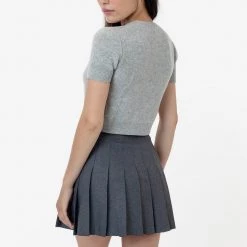 Los Angeles Apparel RFK381 - Cashmere Knit Crop Tee Women's 17 Los Angeles Apparel RFK381 - Cashmere Knit Crop Tee Women's