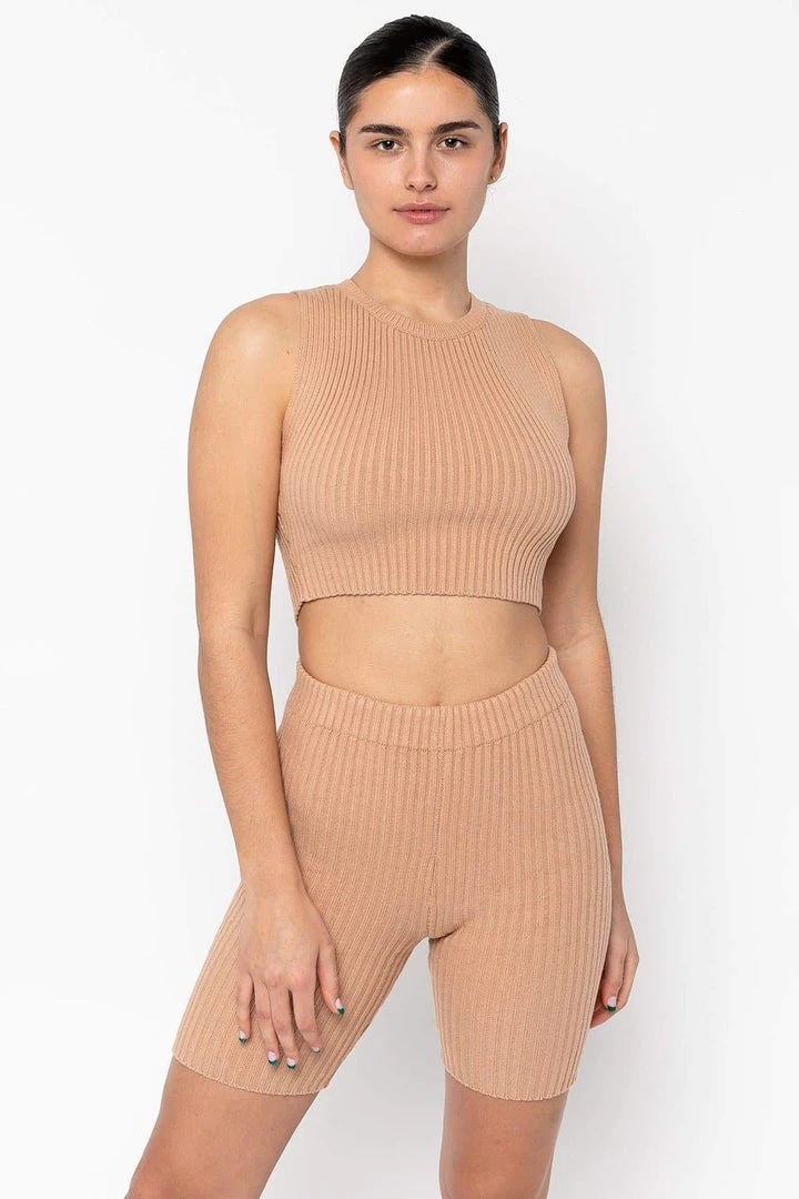 Los Angeles Apparel Women's RFK50 - Ultra Heavy Knit Ribbed Crop Top 3 Los Angeles Apparel Women's RFK50 - Ultra Heavy Knit Ribbed Crop Top