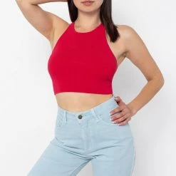 Los Angeles Apparel Women's RFK53 - V Strap Knit Top