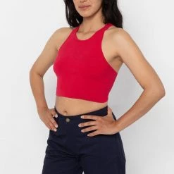 Los Angeles Apparel Women's RFK53 - V Strap Knit Top