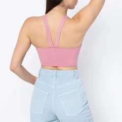 Los Angeles Apparel Women's RFK53 - V Strap Knit Top