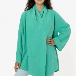 Los Angeles Apparel RLIN12GD - Linen Front Tie Cardigan Women's