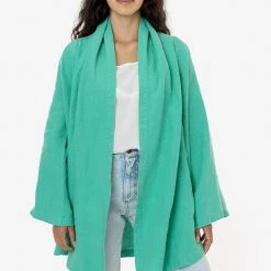 Los Angeles Apparel RLIN12GD - Linen Front Tie Cardigan Women's
