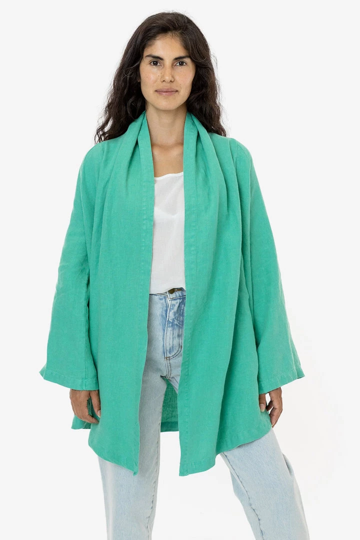 Los Angeles Apparel RLIN12GD - Linen Front Tie Cardigan Women's 4 Los Angeles Apparel RLIN12GD - Linen Front Tie Cardigan Women's