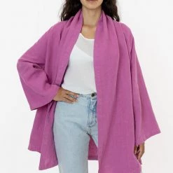 Los Angeles Apparel RLIN12GD - Linen Front Tie Cardigan Women's 10 Los Angeles Apparel RLIN12GD - Linen Front Tie Cardigan Women's