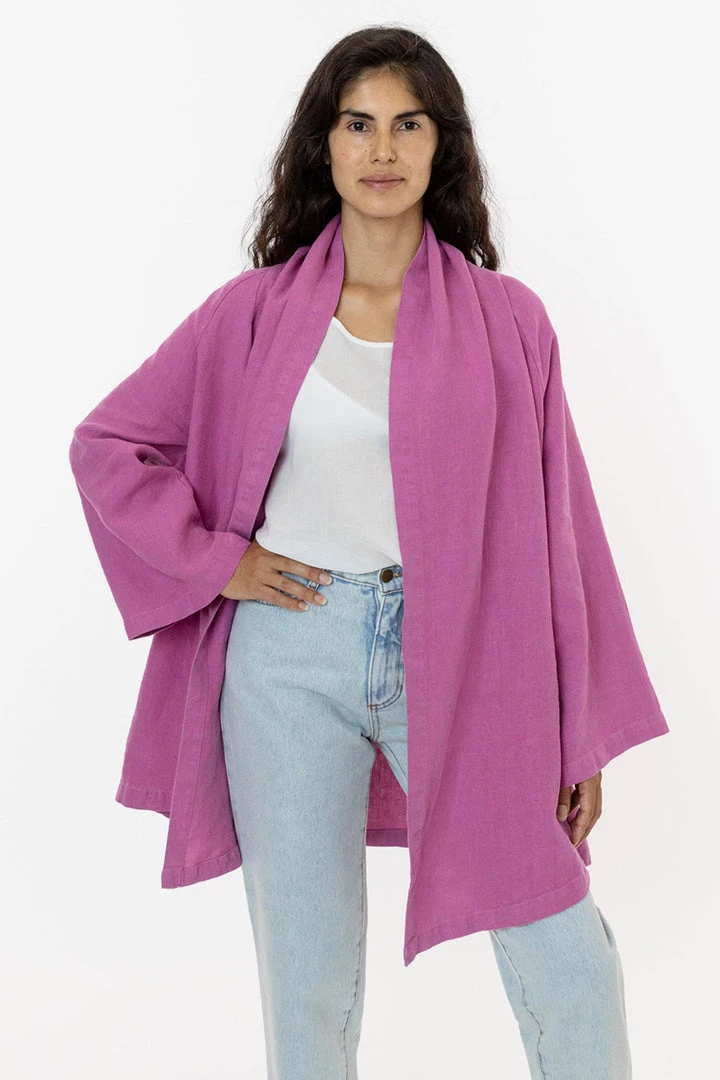 Los Angeles Apparel RLIN12GD - Linen Front Tie Cardigan Women's 5 Los Angeles Apparel RLIN12GD - Linen Front Tie Cardigan Women's