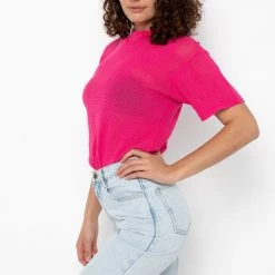 Los Angeles Apparel Women's RIN401GD - Cotton Mock Neck Fishnet Garment Dye T-Shirt 10 Los Angeles Apparel Women's RIN401GD - Cotton Mock Neck Fishnet Garment Dye T-Shirt