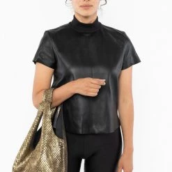 Los Angeles Apparel RLH3405 - Embellished Leather Shopping Bag 18 Los Angeles Apparel RLH3405 - Embellished Leather Shopping Bag