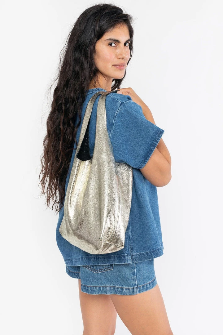 Los Angeles Apparel RLH3405 - Embellished Leather Shopping Bag 3 Los Angeles Apparel RLH3405 - Embellished Leather Shopping Bag