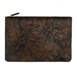 Los Angeles Apparel RLH3413 - Large Leather Zip Pouch Women's