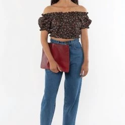 Los Angeles Apparel RLH3413 - Large Leather Zip Pouch Women's