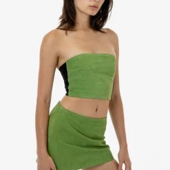 Los Angeles Apparel Women's RLH767 - 2 Tone Suede Ottoman Tube Top